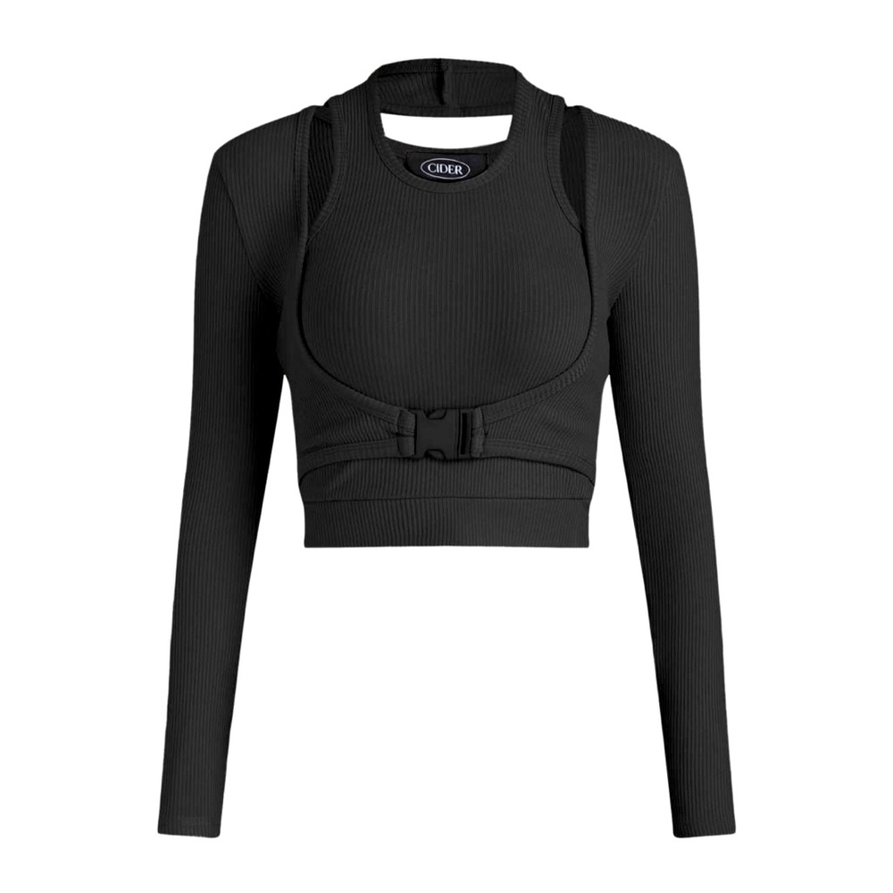 Long Sleeve Buckle Top